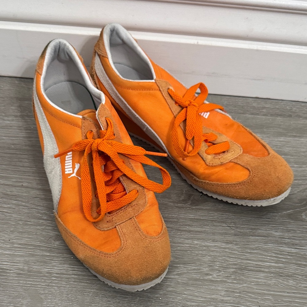 Puma Orange Suede & nylon with Low-Top Sneakers
